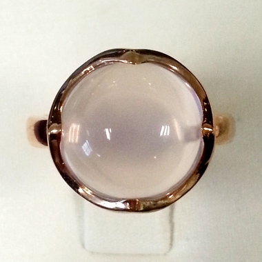 18K玫瑰金芙蓉石女戒