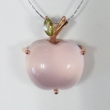 18K玫瑰金芙蓉石吊坠