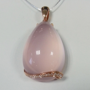 18K玫瑰金芙蓉石吊坠