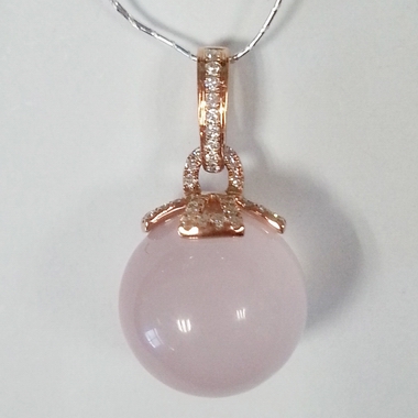 18K玫瑰金芙蓉石吊坠