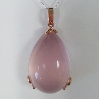 18K玫瑰金芙蓉石吊坠