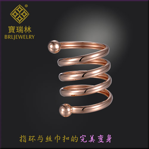 18K金戒指  指环 丝巾扣